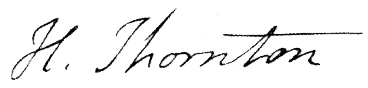 Signature of H.Thornton