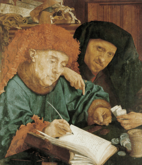 "The Misers", by Marinus van Reymerswaele, c.1530.