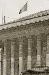 Tricolor above the Paris Bourse